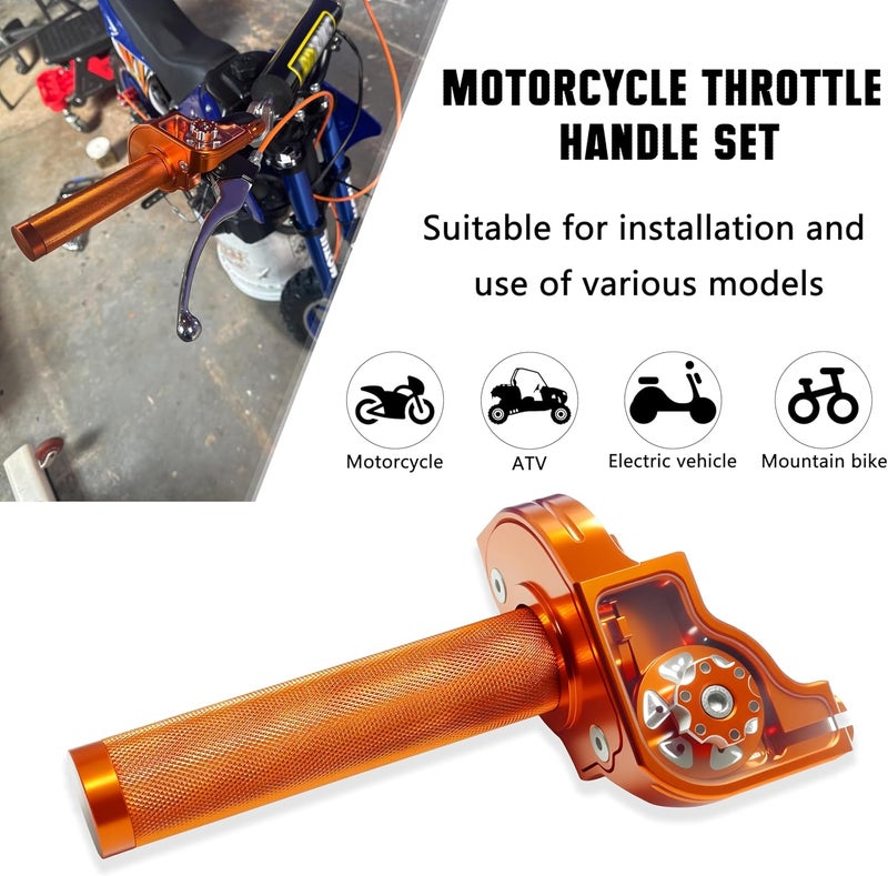 JXPANG Motorcycle Throttle Grip 7/8" 22mm CNC Aluminum Quick Twister with Throttle Cable for KLX CR CRF EXC XR CRF50 CRF230 50 110 125 230 250 Dirt Pit Bike Motocross Motorbike Quad ATV - Image 3